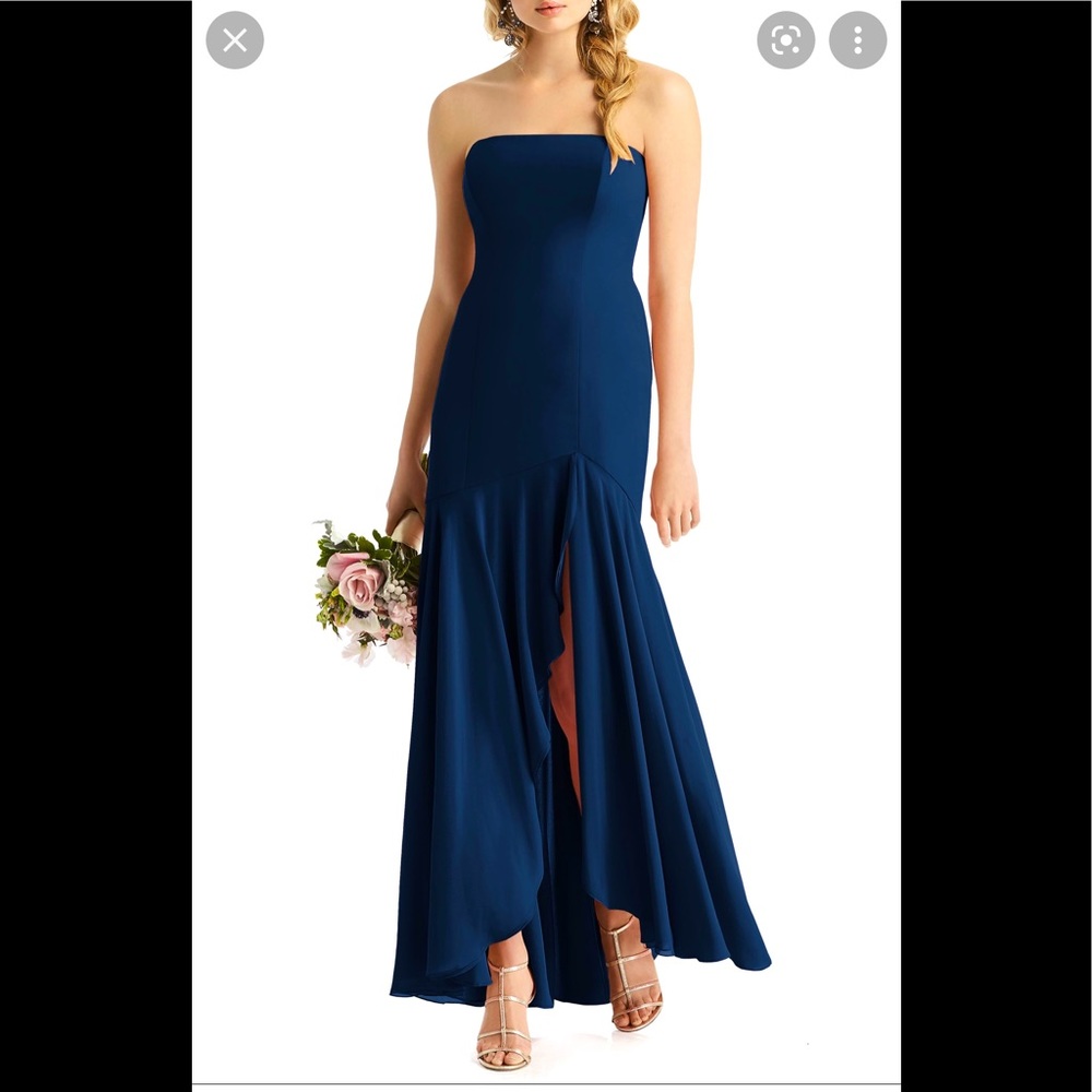 Classic Brand New After Six Navy Strapless Dress beautiful sexy bottom